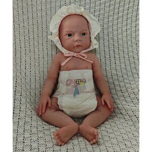45cm Open Eyes Reborn Baby Dolls Full Platinum Silicone Newborn Baby GIRL Dolls